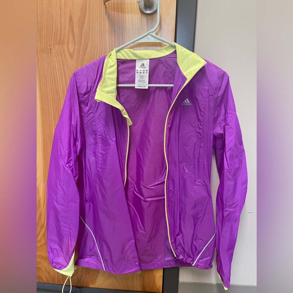 Adidas purple windbreaker, new and true-to-size. Perfect for athletic or casual